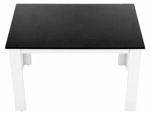 KONDELA Jedálenský stôl, biela/čierna, 120x80 cm, KRAZ