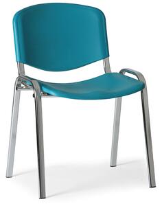 Plastová stolička ISO, zelená - konštrukcia chrómovaná