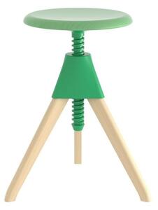 MAGIS - Barová stolička JERRY - The Wild Bunch - buk so zelenou skrutkou a sedadlom