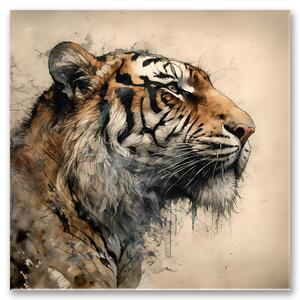 Obraz tigra na plátne – Umelecký portrét tigra 50x50cm