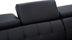 Čierna kožená rohová sedačka NOTTI