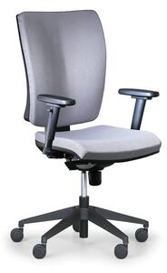 Kancelárska stolička LEON PLUS, čierna, s podpierkami rúk