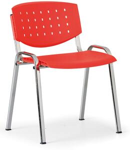 Antares Rokovacia stolička TONY, červená - konštrukcia chrómovaná