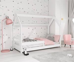 Detská posteľ DOMČEK D5B 80x160cm masív biela