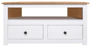 Rohová TV skrinka biela 93x49x49 cm borovicový masív Panama Range
