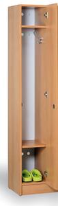 Drevená šatníková skrinka, 3 oddiely, 1900x900x420 mm, buk