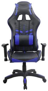HERNÁ STOLIČKA, kožený vzhľad, modrá, čierna Carryhome - Kancelárske stoličky