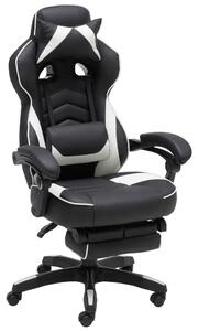 HERNÁ STOLIČKA, kožený vzhľad, čierna, biela Xora - Kancelárske stoličky, Online Only