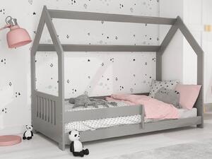 Detská posteľ DOMČEK D5E 80x160cm masív sivá