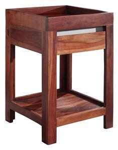 ROUND Príručný stolík 40x40 cm, hnedá, palisander