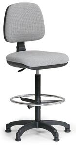 Zvýšená pracovná stolička MILANO s opierkou nôh - sivá