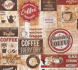Papierové tapety na stenu Coffee Every Day 33480-1, rozmer 10,05 m x 0,53 m, A.S. Création