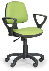 EUROSEAT Pracovná stolička MILANO s podpierkami rúk - permanentný kontakt, zelená