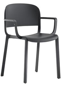 PEDRALI - Stolička s podrúčkami DOME 265 DS - čierna