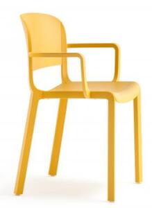 PEDRALI - Stolička s podrúčkami DOME 265 DS - žltá