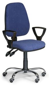 Kancelárska stolička COMFORT s podpierkami rúk, modrá