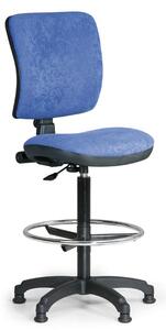 Zvýšená pracovná stolička MILANO II bez podpierok rúk, permanentný kontakt, klzáky, sivá