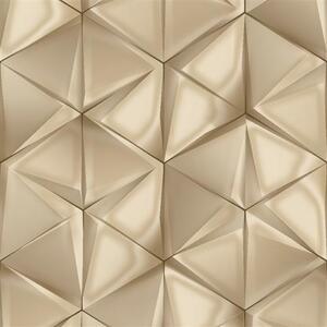 Vliesové tapety na stenu IMPOL Onyx M34907, rozmer 10,05 m x 0,53 m, 3D hexagony hnedé, UGÉPA