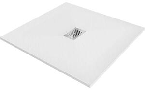 Mexen Hugo štvorcová sprchová vanička SMC 100 x 100 cm, biela, kryt inox - 42101010-X