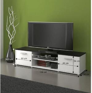 KONDELA TV stolík, biela/čierna, ZUNO NEW 01