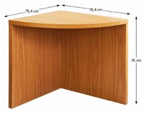 KONDELA Rohový oblúkový stôl, čerešňa americká, OSCAR T5