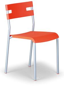 Plastová jedálenská stolička LINDY, oranžová