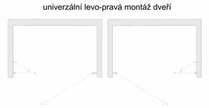 ALFA-V LINE Chróm 75 Číre Sprchové dvere jednokrídlové s pevnou stenou v rovine (60+20)