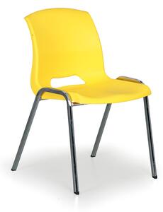 Plastová jedálenská stolička s kovovou konštrukciou CLEO, žltá
