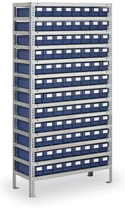 Regál s plastovými boxmi MAX - 2000 x 500 x 1000 mm, 96x box C