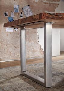 METALL Jedálenský stôl 160-220x110 cm, akácia