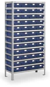 Regál s plastovými boxmi MAX - 2000 x 400 x 1000 mm, 48x box E