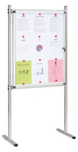 Vnútorná vitrína na stojane, 720 x 980 mm, magnetická, jednostranná