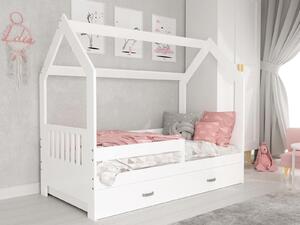 Detská posteľ Domček 160x80 D3E biela s roštem