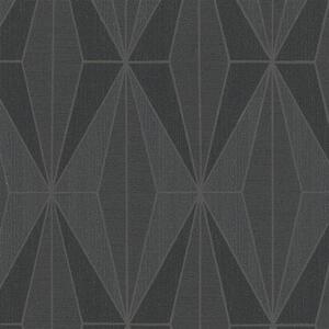 Vliesové tapety na stenu IMPOL Giulia 6781-20, Art-Deco vzor čierny so striebornými kontúrami, rozmer 10,05 m x 0,53 m, NOVAMUR 82177