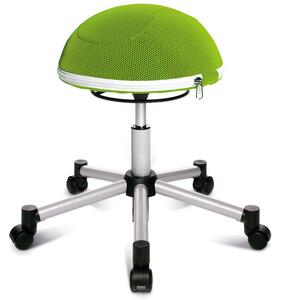 TOPSTAR Zdravotná balančná stolička HALF BALL s kovovým krížem, zelená