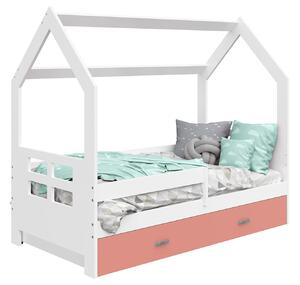 Detská posteľ Domček 160x80 D3D biela s roštem