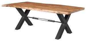 DARKNESS Jedálenský stôl 260x110 cm - čierne nohy, prírodná, akácia