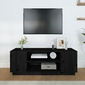 TV skrinka čierna 110x35x40,5 cm masívna borovica