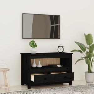 TV skrinka čierna 79x35x52 cm masívna borovica