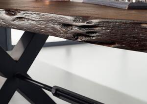 DARKNESS Jedálenský stôl 180x100 cm - čierne nohy, hnedá, akácia