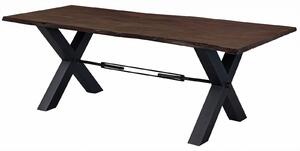 DARKNESS Jedálenský stôl 200x100 cm - čierne nohy, hnedá, akácia