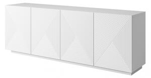 Komoda Asha 200 cm na sokli - biely mat