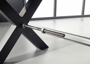 DARKNESS Jedálenský stôl 180x110 cm - čierne nohy, sivá, akácia