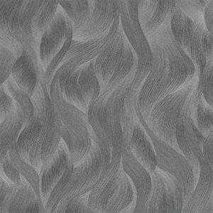 Vliesové tapety na stenu ERISMANN Elle Decoration 10151-47, rozmer 10,05 m x 0,53 m, vlnovky tmavo sivé, ERISMANN