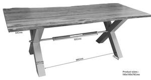 DARKNESS Jedálenský stôl 180x100 cm - čierne nohy, sivá, akácia