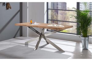 Jedálenský stôl GURU STONE akácia/nehrdzavejúca oceľ, 180x90 cm