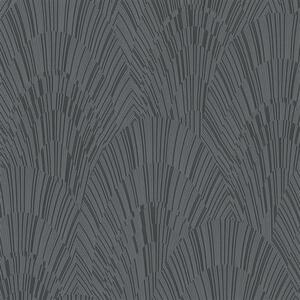 Vliesové tapety na stenu IMPOL Giulia 6790-40, vejárový vzor čierno-strieborný, rozmer 10,05 m x 0,53 m, NOVAMUR 82218