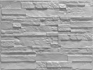 Obkladové panely 3D PVC 18, rozmer 440 x 580 mm, ukladaný kameň sivý s hnědym žihaním, IMPOL TRADE