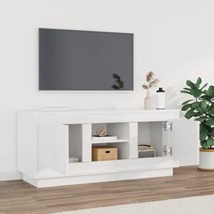 TV skrinka lesklá biela 102x35x45 cm spracované drevo