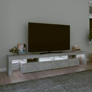 TV skrinka s LED svetlami betónová sivá 230 x 36,5 x 40 cm